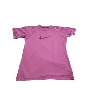 Women's Short Sleeve Nike Purple Dri Fit Swim Shirt Size Large
